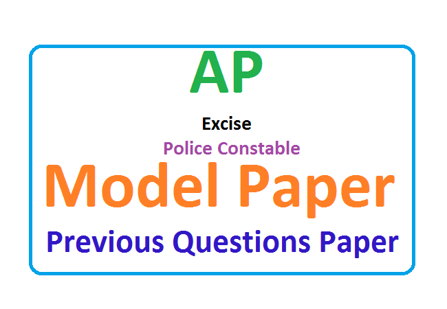 AP Excise Police Constable Sample Paper 2020