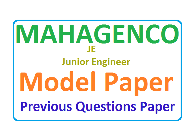 MAHAGENCO JE Previous Questions Papers 2020